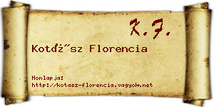 Kotász Florencia névjegykártya